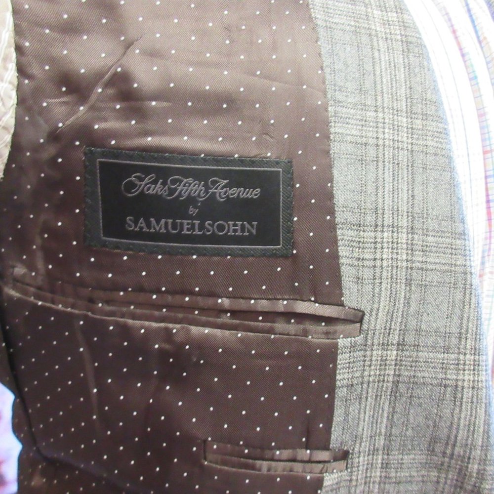 38 S- SAMUELSOHN 100% WOOL GRAY, TAUPE & DARK - Picture 6 of 7